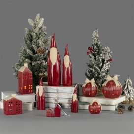RED COLOR CERAMIC DECORATION-TEA LIGHT,GIFT,SANTA